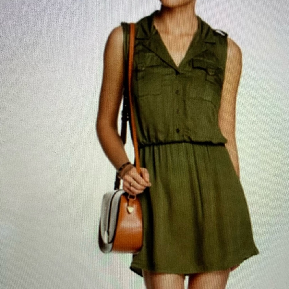 Daniel Rainn Military Style Army Green Dress
